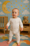 2pcs White Adorable Baby Inner Warmer Suit Set BS6423A